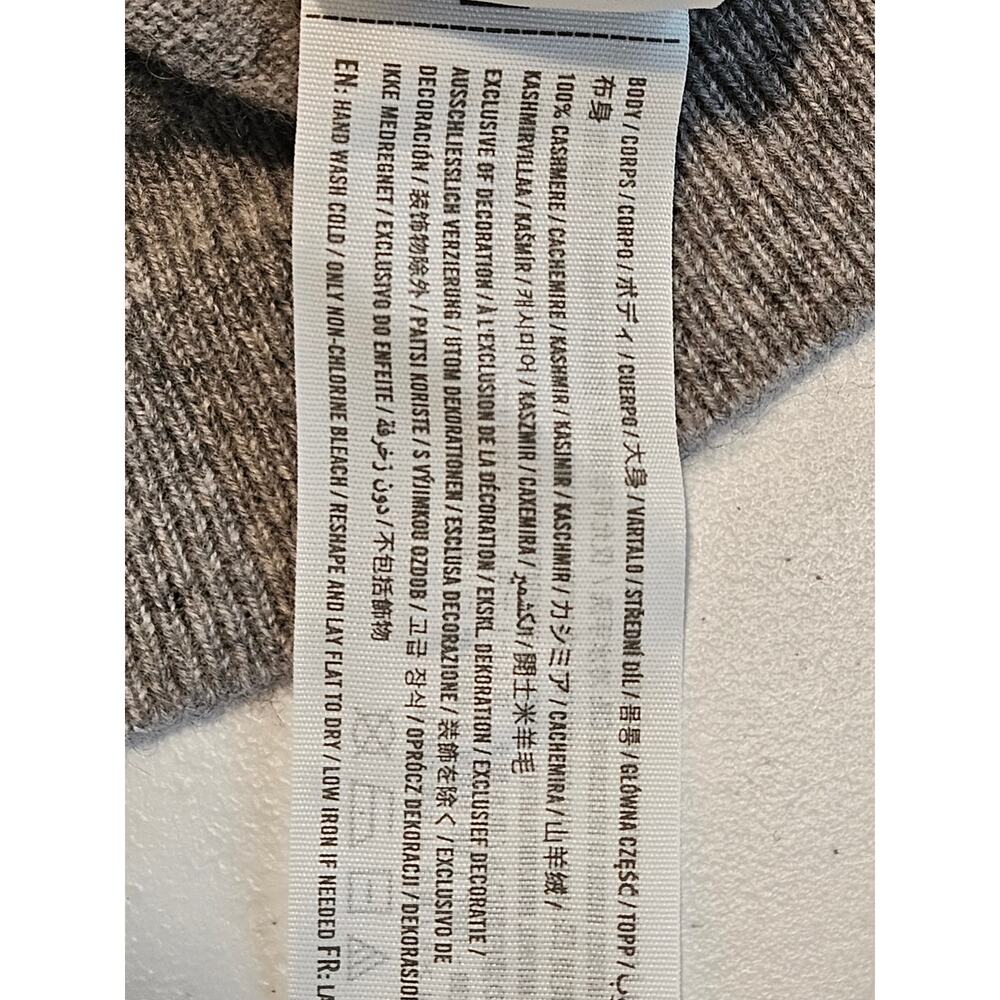 Hollister 100% Cashmere Sweater Womens Medium Gray Mock Neck Raglan Sleeve Soft - Picture 10 of 10
